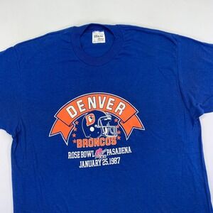 Vintage 1987 Denver Broncos Rose Bowl T Shirt Mens‎ XL Football NFL Graphic